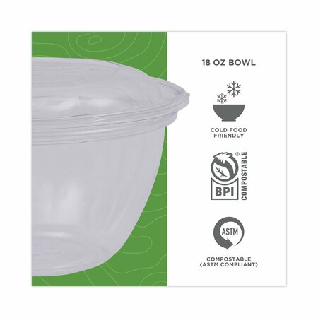 Eco-Products Renewable/Compostable Containers, 18 oz, 5.5"dia x 2.3"h, Clear, PK150 PK EP-SB18